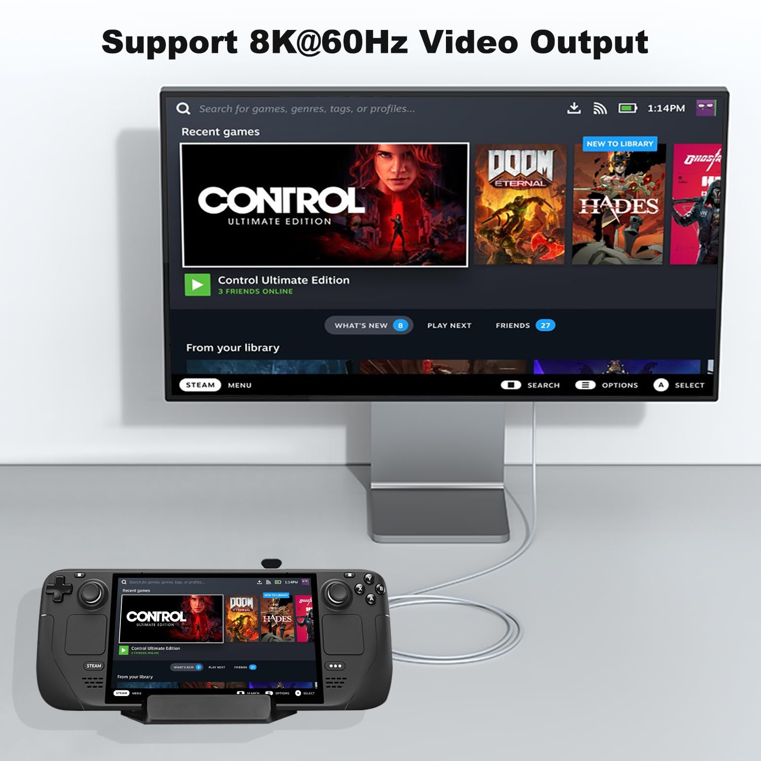 AreMe AreMe 90 Degree USB-C Male to Female Adapter 2 Pack Right Angle 100W Type-C Extender for Steam Deck ROG Ally Switch Notebook Tablet Mobile Phones Silver - View 4 of 9