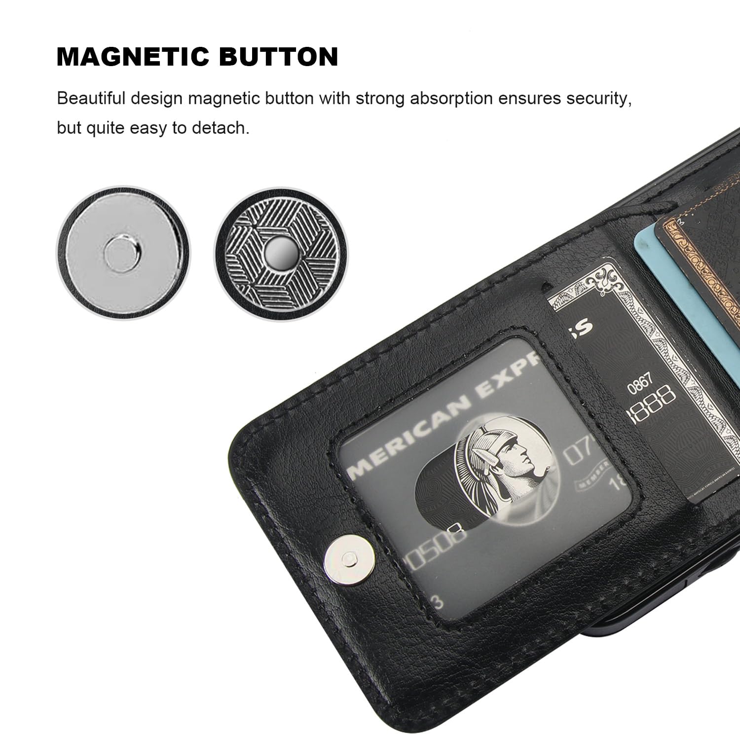 KIHUWEY KIHUWEY Samsung Galaxy S24 Case Wallet with Credit Card Holder Premium Leather Magnetic Clasp Heavy Duty Protective Cover Black - View 7 of 7