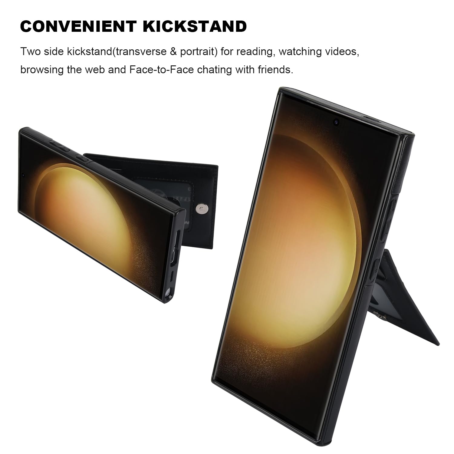 KIHUWEY KIHUWEY Samsung Galaxy S24 Ultra Case Wallet with Credit Card Holder Premium Leather Heavy Duty Protective Cover Black - View 5 of 7