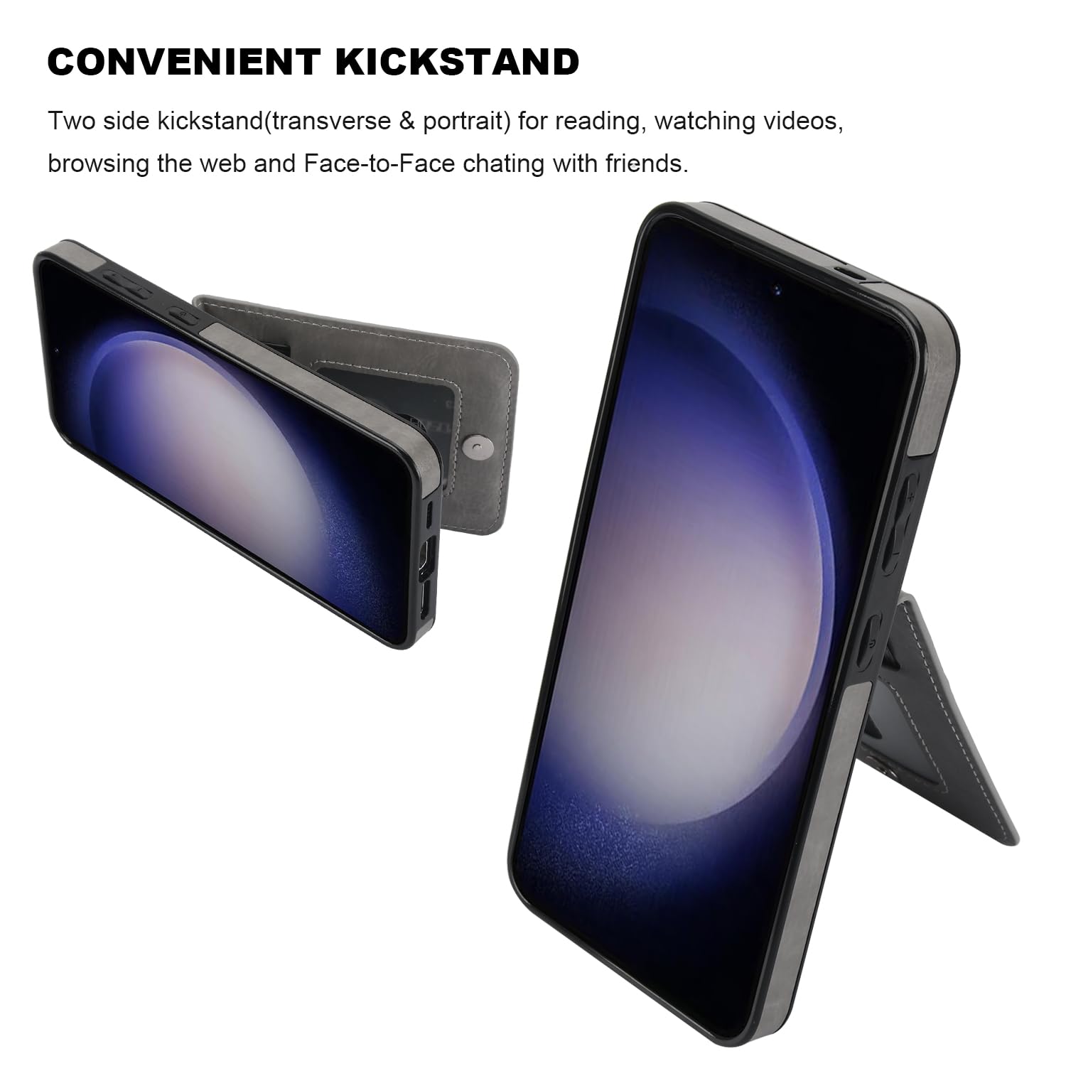 KIHUWEY KIHUWEY Samsung Galaxy S24 Plus Case Wallet with Credit Card Holder Flip Leather Magnetic Clasp Heavy Duty Protective Cover Gray 6.7 Inch - View 5 of 7