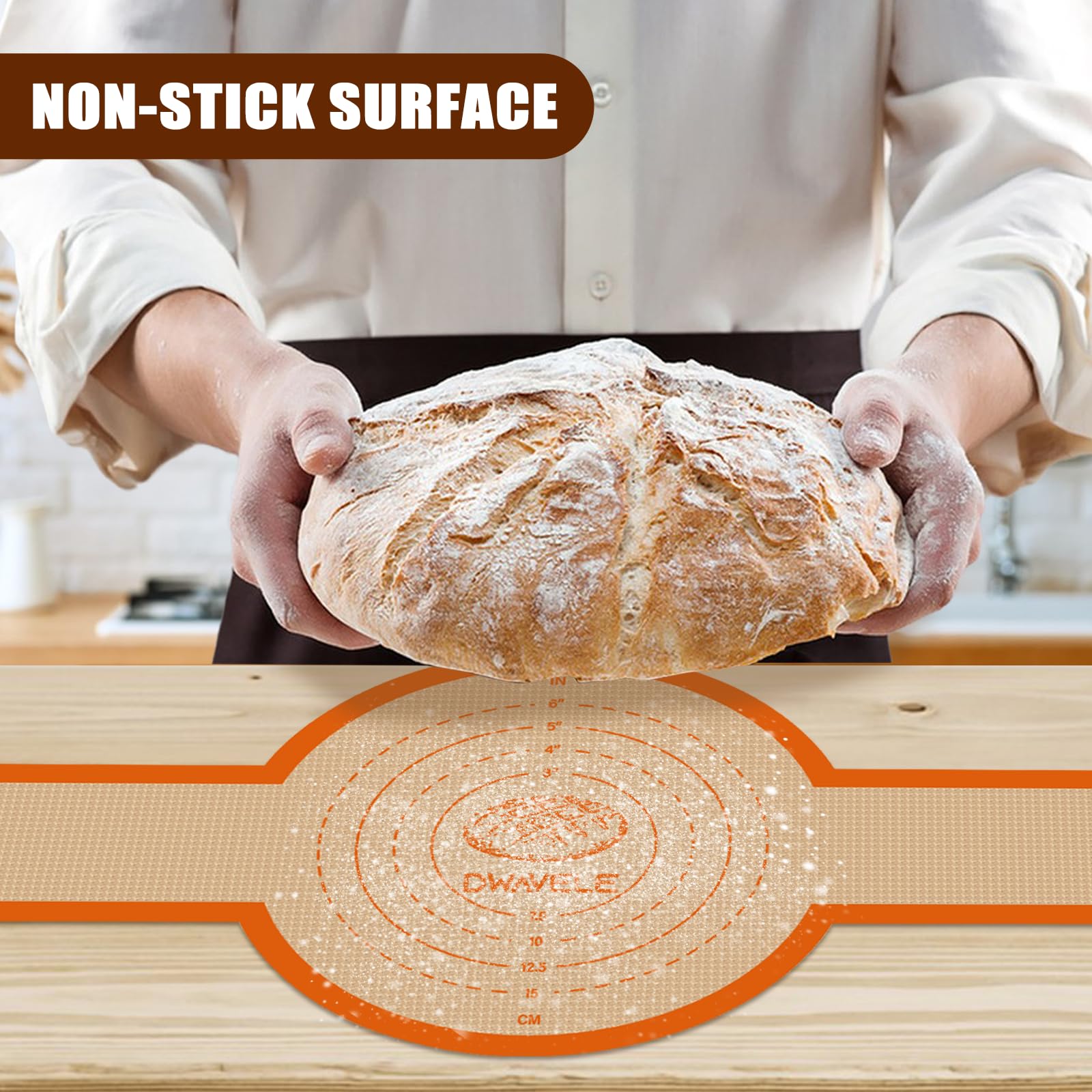 Dwavele Silicone Bread Sling for Dutch Oven Non-Stick Easy to Clean Baking Mat Set 2 Pcs Reusable Bread Sling with Long Handle for Sourdough Transfer - View 2 of 7
