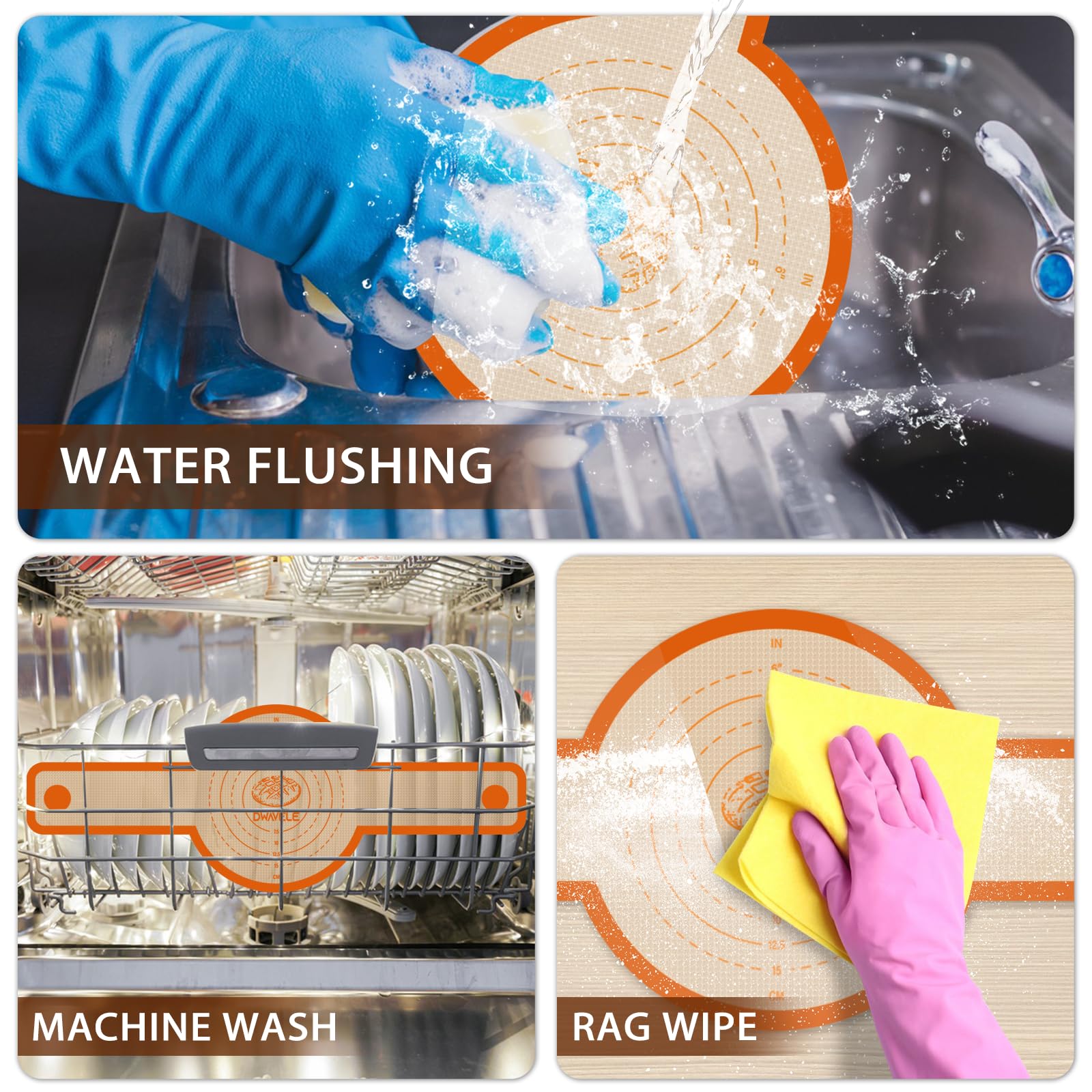 Dwavele Silicone Bread Sling for Dutch Oven Non-Stick Easy to Clean Baking Mat Set 2 Pcs Reusable Bread Sling with Long Handle for Sourdough Transfer - View 3 of 7