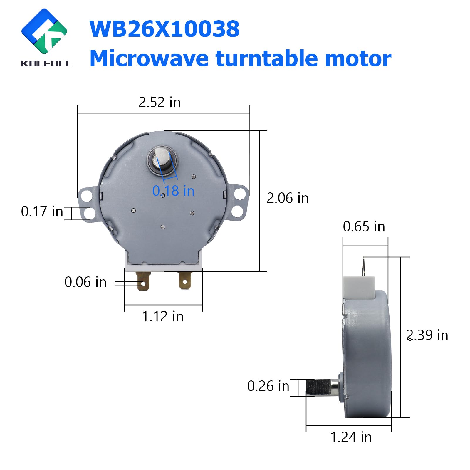 KOLEOLL KOLEOLL WB26X10038 Microwave Turntable Motor Compatible with GE Kenmore Replacement Part for Efficient Microwave Performance - View 2 of 7