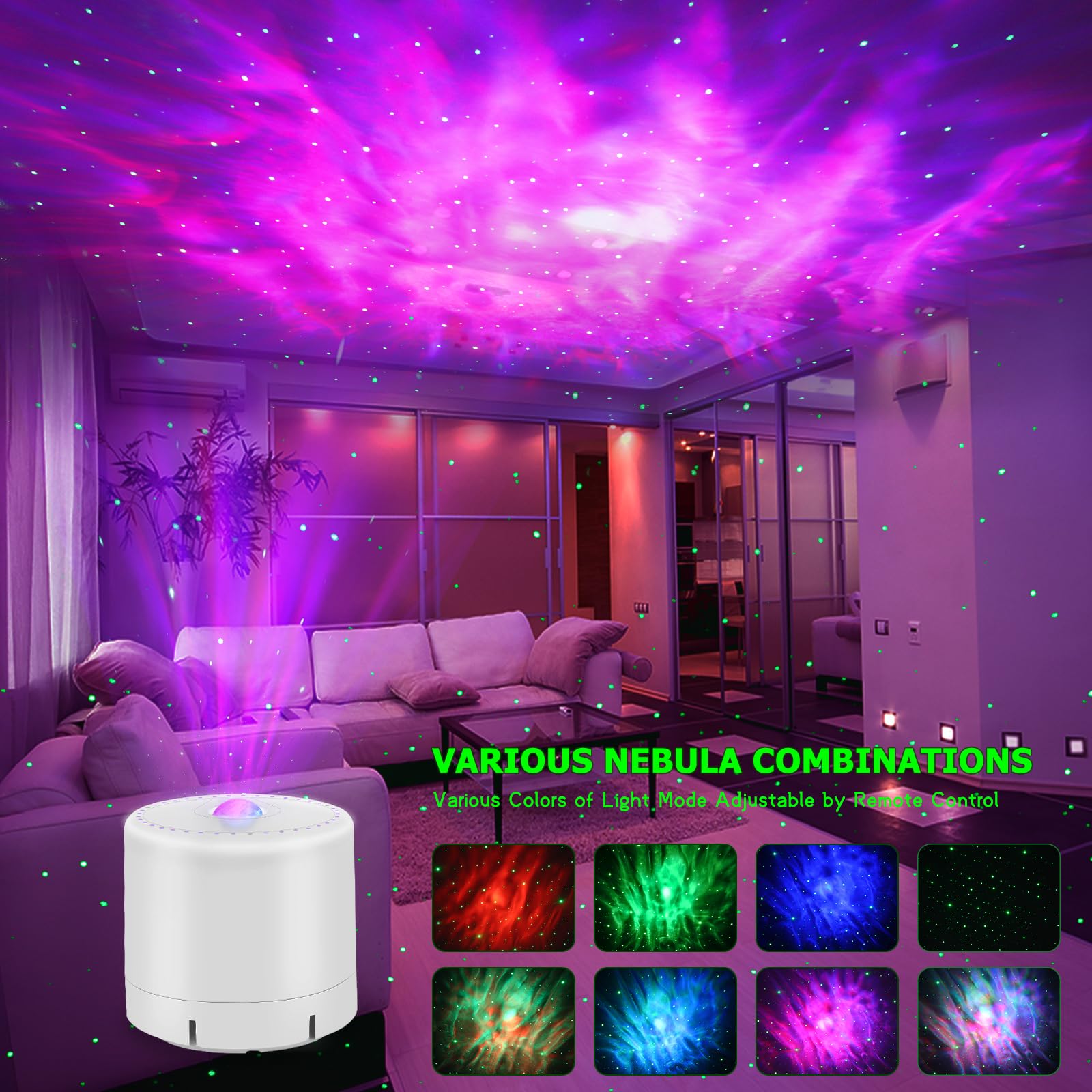 HERHOTER HERHOTER Galaxy Projector Star Projector with Timer and Remote Control for Bedroom Decoration and Parties Night Light - View 3 of 7