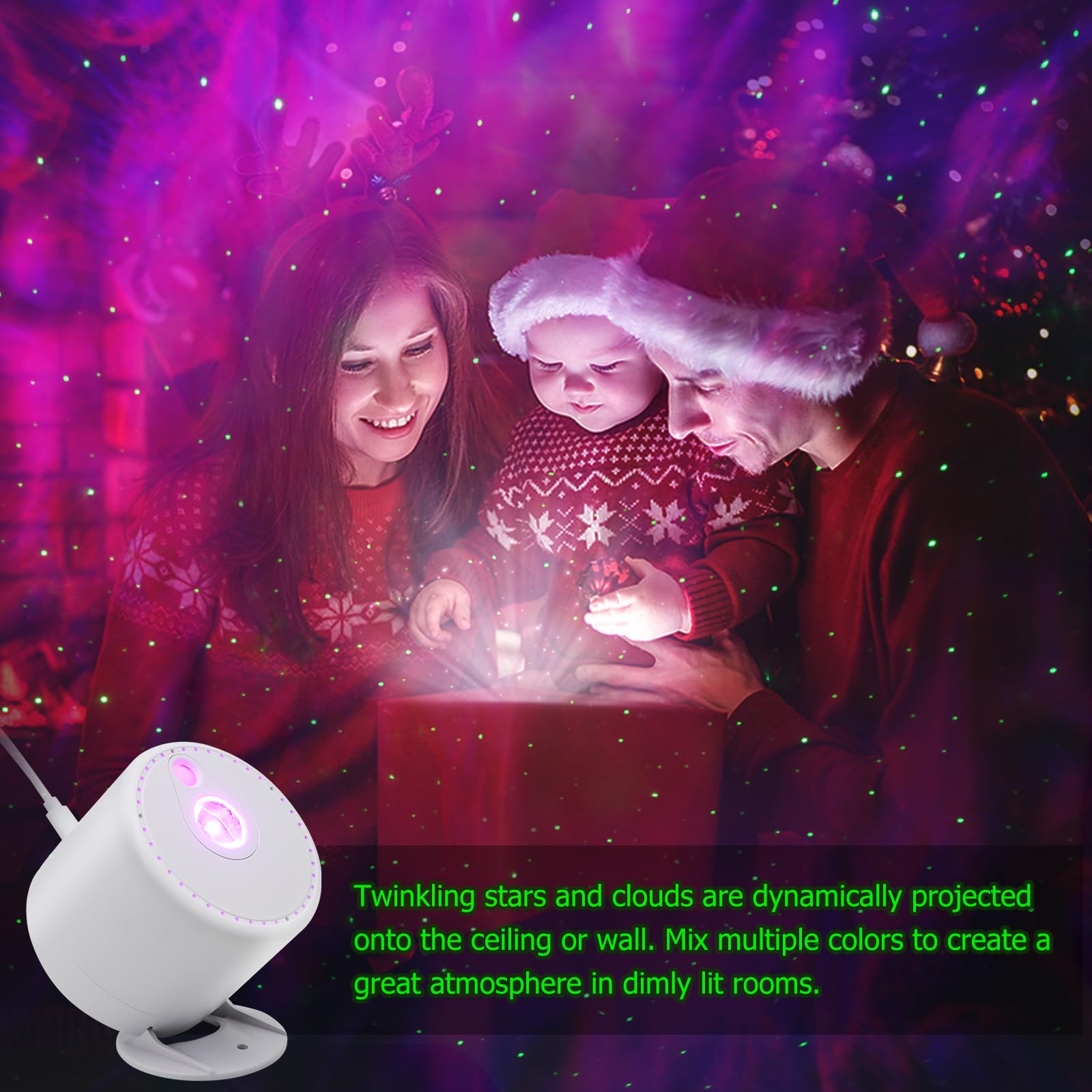 HERHOTER HERHOTER Galaxy Projector Star Projector with Timer and Remote Control for Bedroom Decoration and Parties Night Light - View 6 of 7