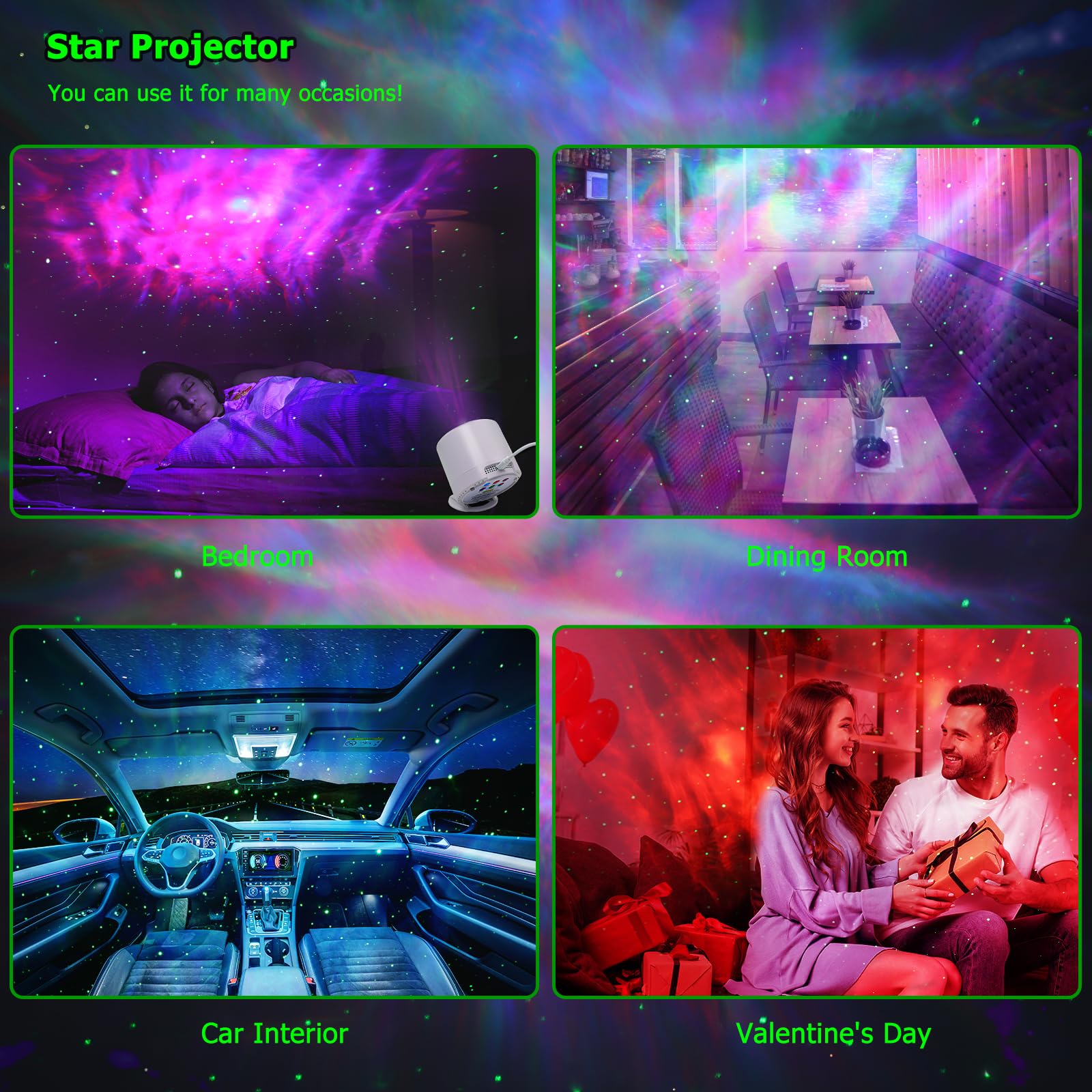 HERHOTER HERHOTER Galaxy Projector Star Projector with Timer and Remote Control for Bedroom Decoration and Parties Night Light - View 7 of 7