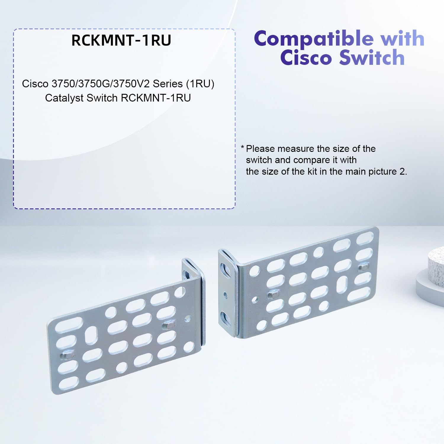 PhyinLan PhyinLan 1U Rack Mount Kit for Cisco Switches Compatible with Catalyst 3750 3750G 3750V2 and 2960 Series - View 6 of 7