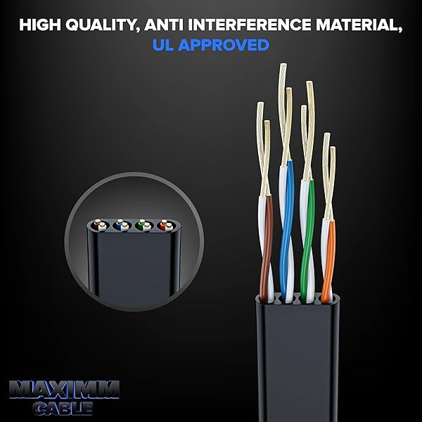 Maximm Cat6 Ethernet Cable 15ft 6-Pack - Flat High-Speed Network Cables for Gaming, Streaming, PC, PS5, Xbox - Durable & Space-Saving - View 5 of 9