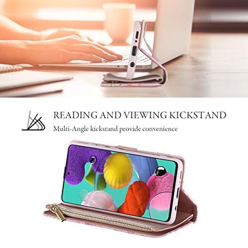 UEEBAI UEEBAI Pink Purple Wallet Case for Samsung Galaxy S24 5G PU Leather Magnetic Closure Handbag with Zipper Pocket and Card Slots - View 3 of 7