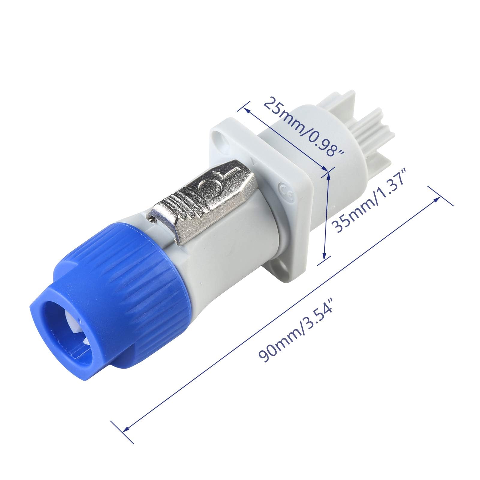 MAD OWL Powercon Connector Set 2 Pack Input Output Nac3fca Power Connector Plug Female Jack to Male Powercon - View 4 of 5
