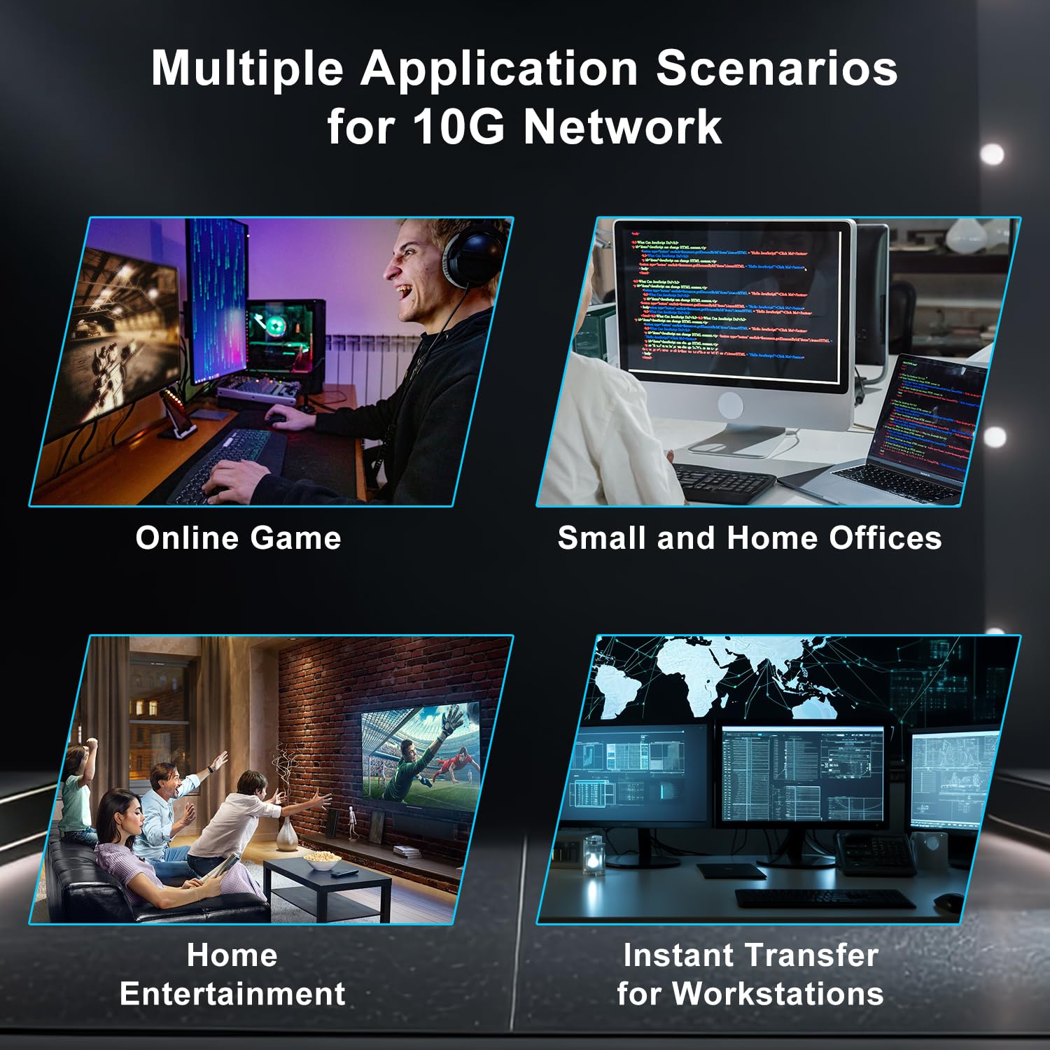 NICGIGA NICGIGA 8 Port 10G Ethernet Switch Unmanaged with 8X 10Gb Base-T Ports for 10G NAS PC WiFi7 Router Desktop or Rack Mount Plug and Play - View 7 of 7
