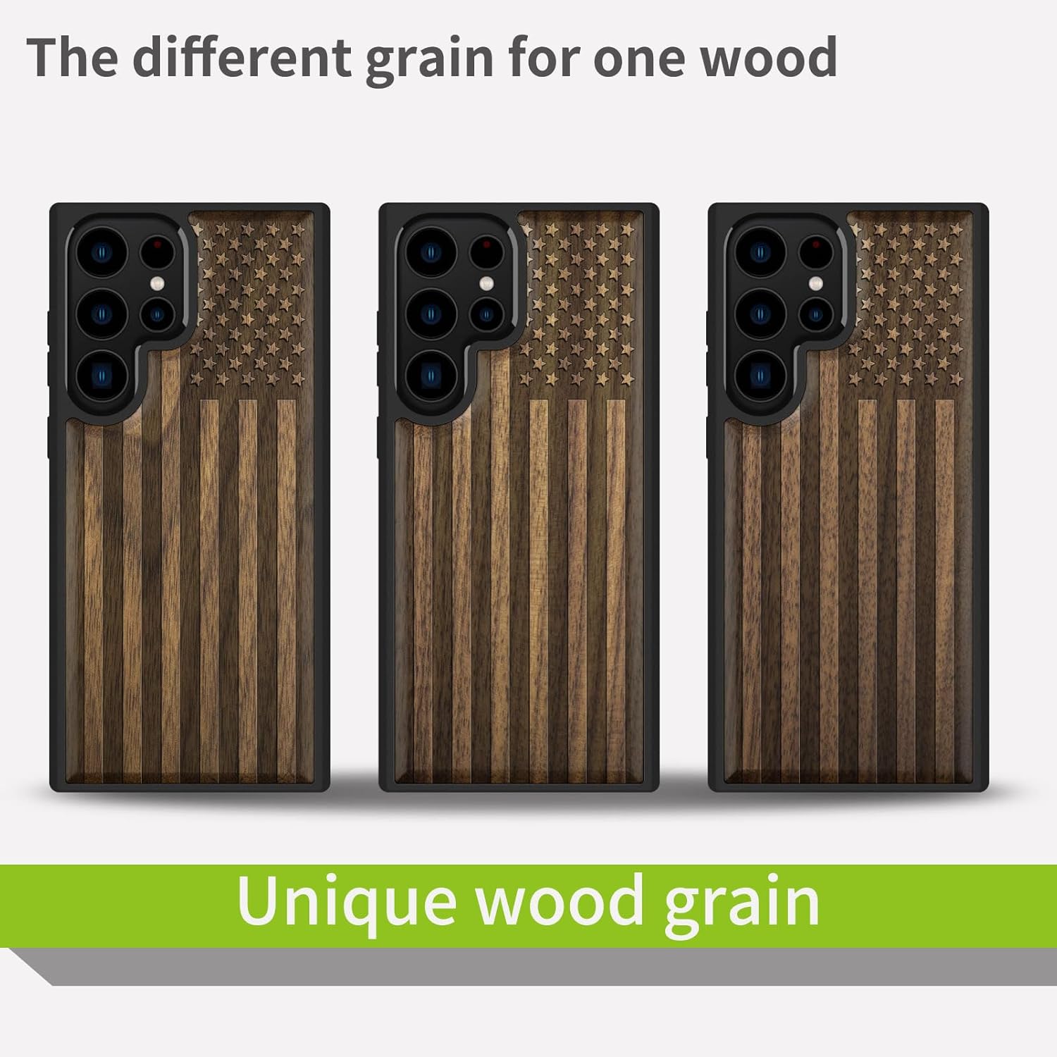 Carveit Carveit Wood Case for Galaxy S24 Ultra 2024 Natural Wood and Black Soft TPU Shockproof Protective Cover Compatible with Samsung S24 Ultra - View 7 of 9
