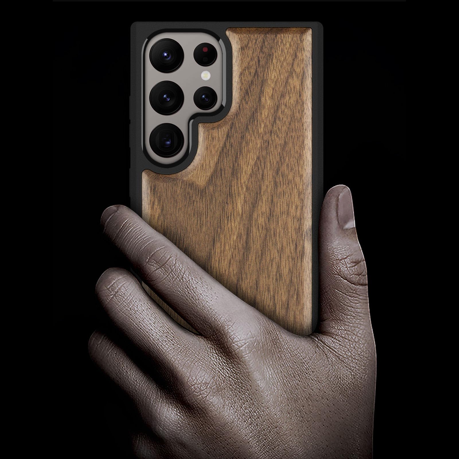 Carveit Carveit Wood Case for Galaxy S24 Ultra 2024 Natural Wood and Black Soft TPU Shockproof Protective Cover Compatible with Samsung S24 Ultra - View 2 of 7