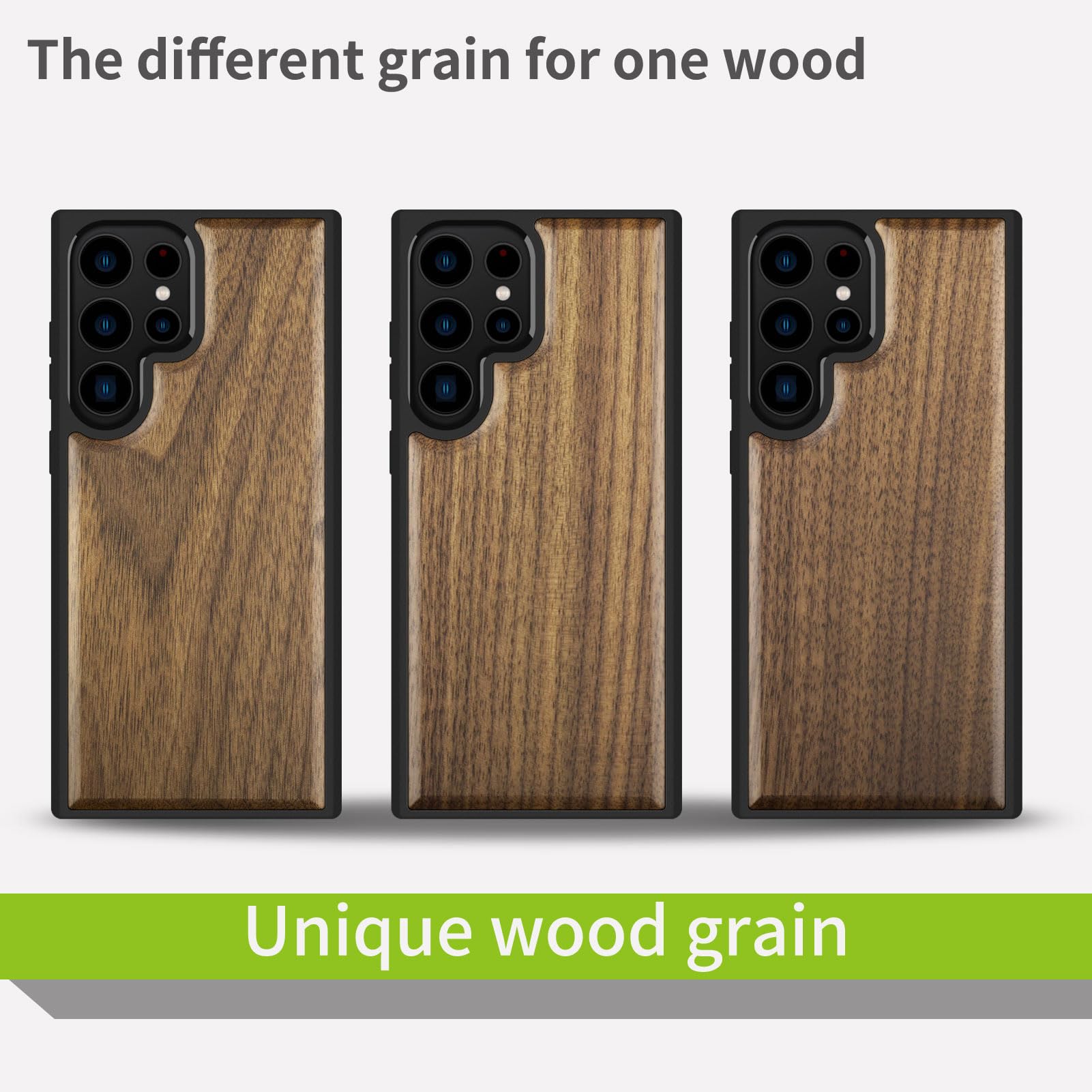 Carveit Carveit Wood Case for Galaxy S24 Ultra 2024 Natural Wood and Black Soft TPU Shockproof Protective Cover Compatible with Samsung S24 Ultra - View 7 of 7