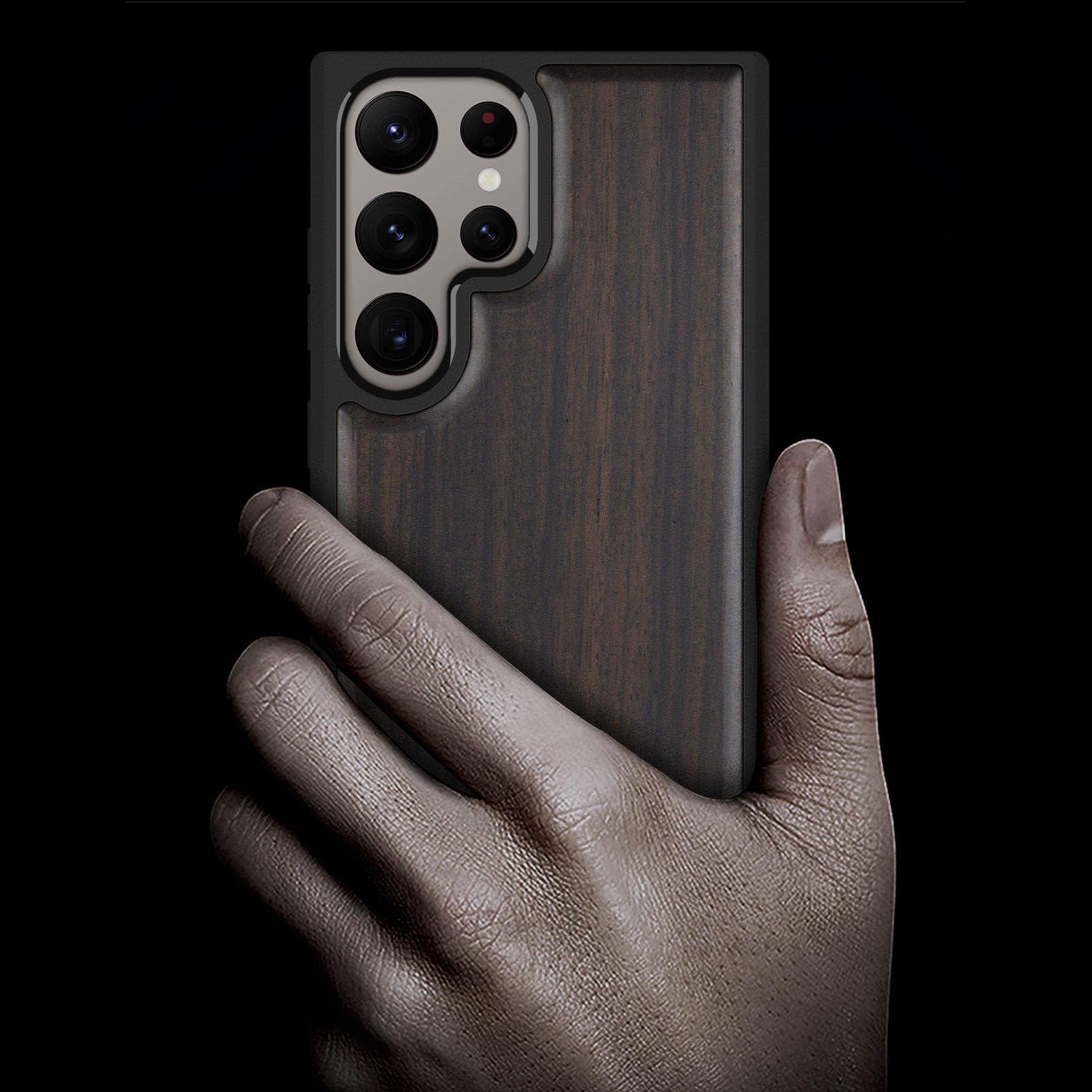 Carveit Carveit Wood Case for Galaxy S24 Ultra 2024 Natural Wood and Black Soft TPU Shockproof Protective Cover Compatible with Samsung S24 Ultra - View 2 of 7