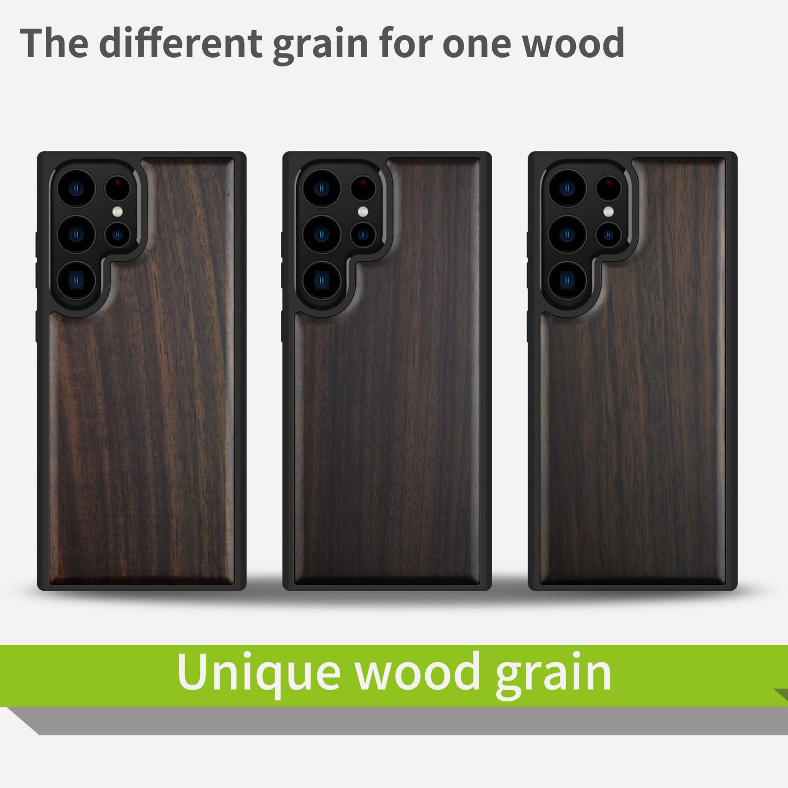 Carveit Carveit Wood Case for Galaxy S24 Ultra 2024 Natural Wood and Black Soft TPU Shockproof Protective Cover Compatible with Samsung S24 Ultra - View 7 of 7