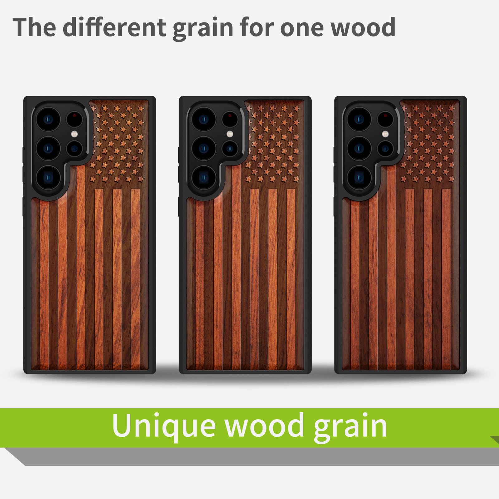 Carveit Carveit Wood Case for Galaxy S24 Ultra 2024 Natural Wood and Black Soft TPU Shockproof Protective Cover Compatible with Samsung S24 Ultra - View 7 of 7