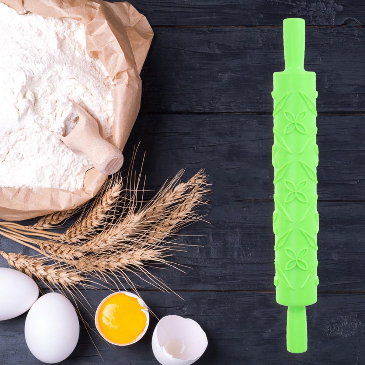 DECHOUS DECHOUS French Rolling Pin for Baking and Crafting Embossed Design Ideal for Pizza Pasta Dumplings and Clay Projects - View 7 of 9