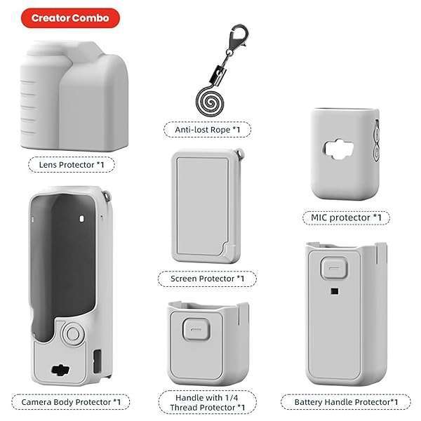 Buziba Buziba Silicone Protective Case for DJI Osmo Pocket 3 - Durable Gray Sleeve for Gimbal Action Camera Accessories - View 4 of 11