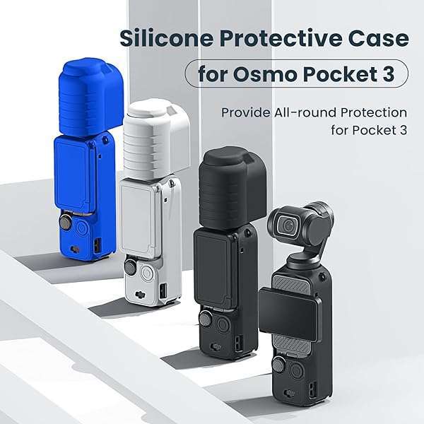 Buziba Buziba Silicone Protective Case for DJI Osmo Pocket 3 - Durable Gray Sleeve for Gimbal Action Camera Accessories - View 5 of 11
