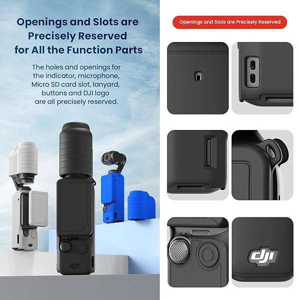 Buziba Buziba Silicone Protective Case for DJI Osmo Pocket 3 - Durable Gray Sleeve for Gimbal Action Camera Accessories - View 6 of 11