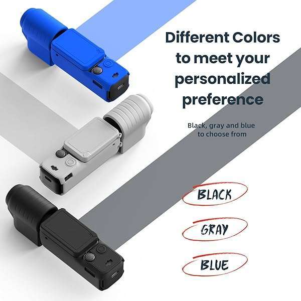 Buziba Buziba Silicone Protective Case for DJI Osmo Pocket 3 - Durable Gray Sleeve for Gimbal Action Camera Accessories - View 10 of 11