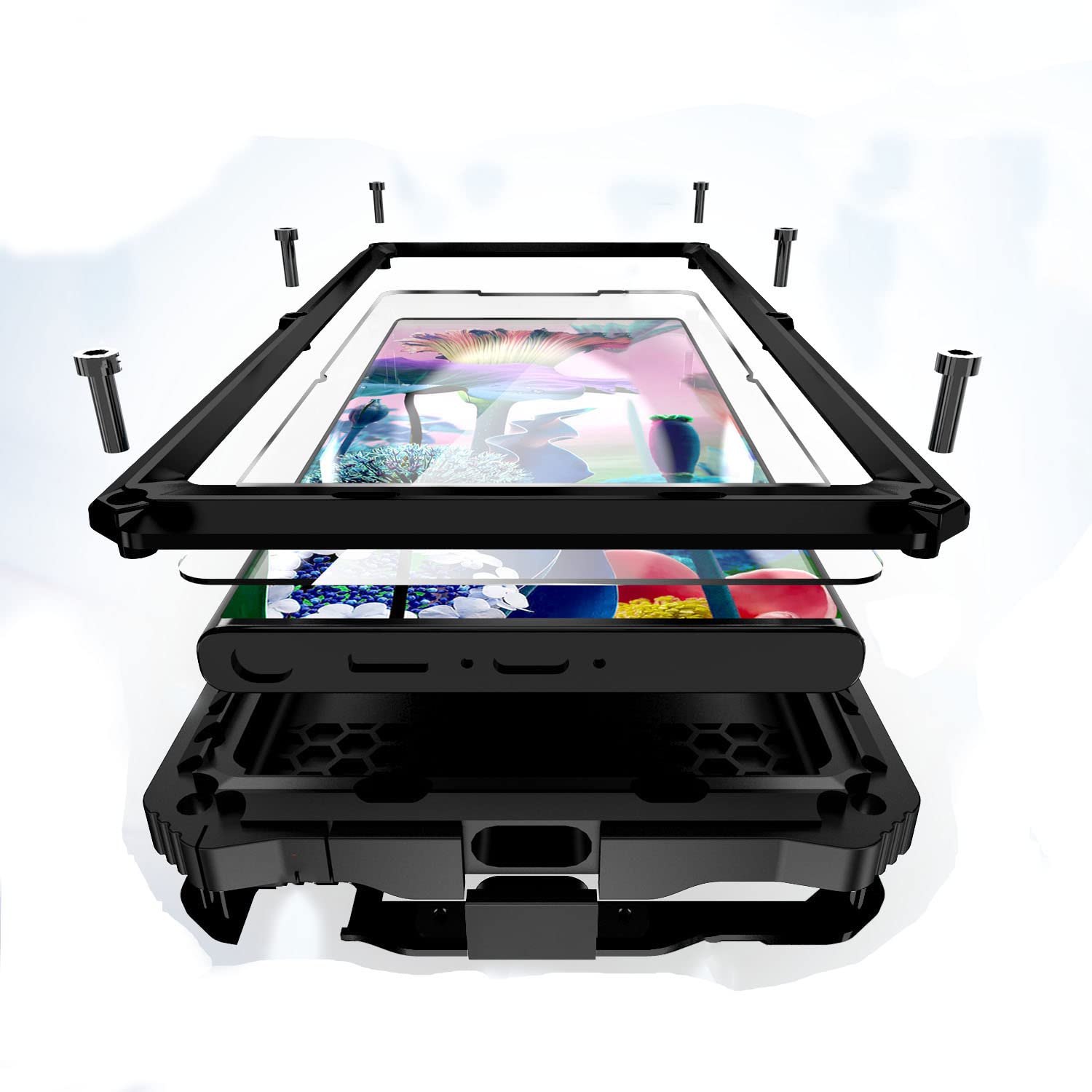 Lunivop iPhone 15 Pro Max Case Heavy Duty Rugged Military Grade Protection Durable Rubber Bumper Cover for Men 2023 Pink