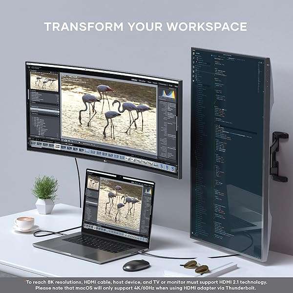 Satechi Buy Satechi USB C to HDMI 2.1 Cable - 8K @ 60Hz, 4K @ 120Hz, Compatible with MacBook Pro, iPad Pro, iPhone 15 (6.5 ft) - View 4 of 8