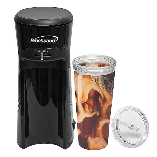 Brentwood BRENTWOOD KT-2121BK Iced Coffee & Tea Maker: 20-Oz Insulated Tumbler & Reusable Filter - Perfect for Home Brewing!