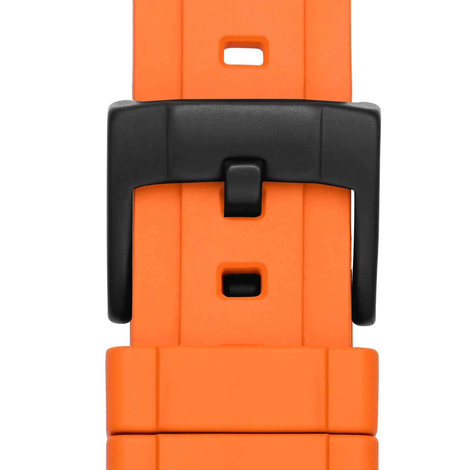 WOCCI WOCCI 24mm Hevea Watch Band FKM Rubber Quick Release Replacement Strap for Men Black Buckle Orange - View 9 of 9