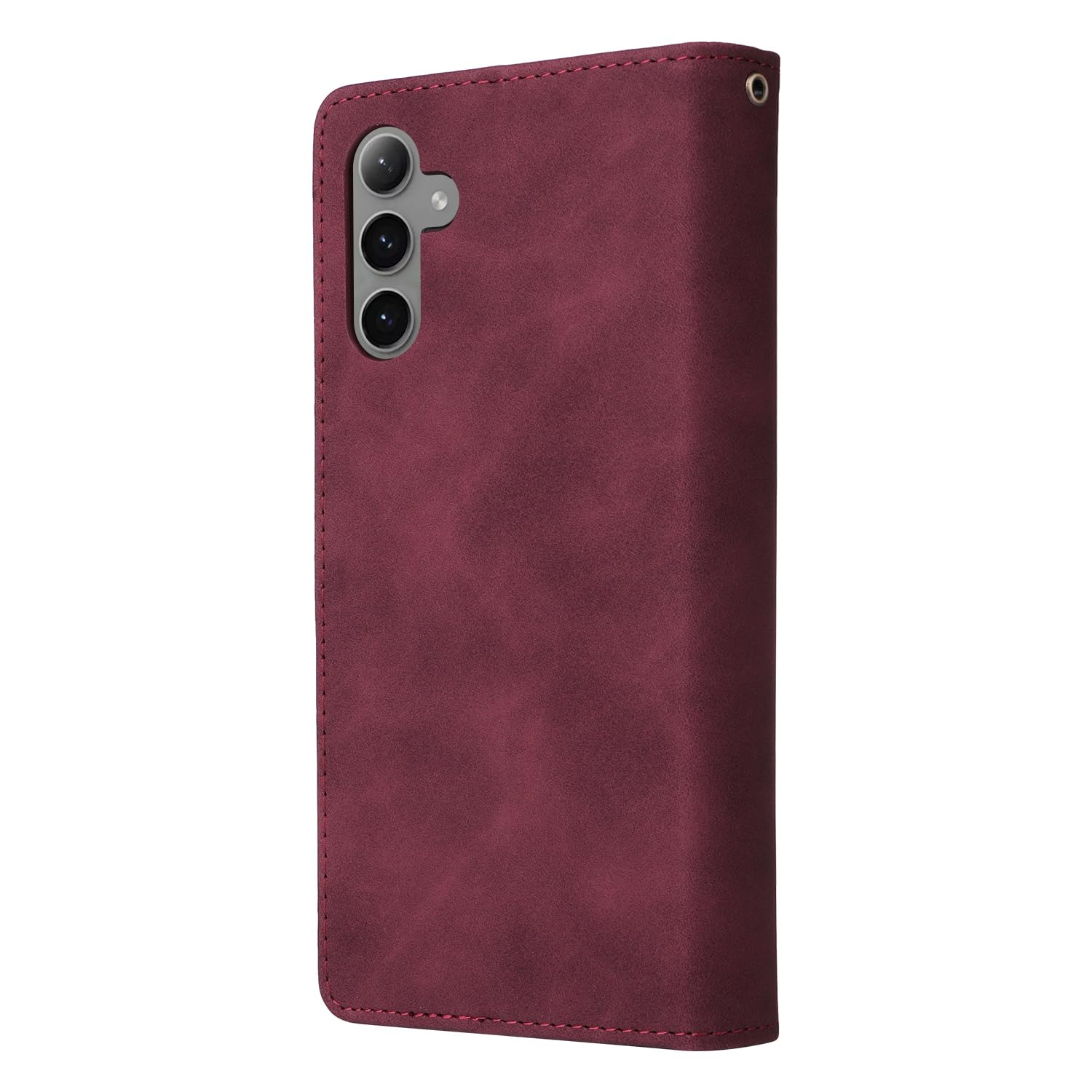 UEEBAI UEEBAI Wine Red Wallet Case for Samsung Galaxy S24 Plus 5G PU Leather Magnetic Closure Handbag with Zipper Pocket and Card Slots - View 6 of 7