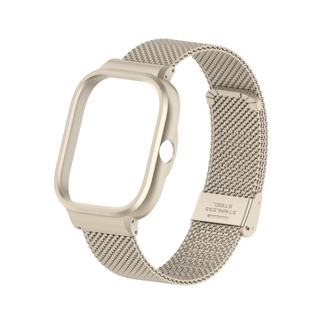 HOPMC HOPMC Redmi Watch 4 Strap Metal Case 22mm Stainless Steel Mesh Replacement Strap Black 230MM - View 9 of 9