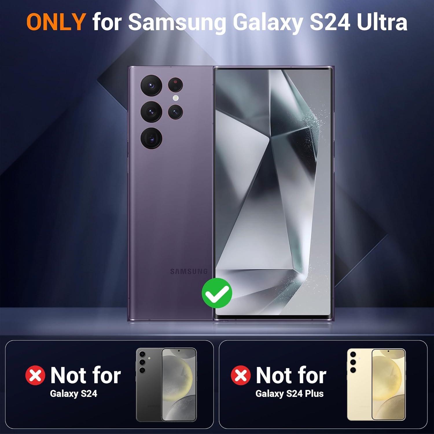 Justcool Justcool Magnetic Case for Samsung Galaxy S24 Ultra with Tempered Glass Screen Protector and Camera Lens Protector Shockproof White - View 7 of 7