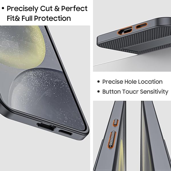 oupeigar Oupeigar Samsung Galaxy S24 Case with Kickstand and Slide Camera Cover Military-Grade Silicone Shockproof Slim Phone Case 2024 Black - View 10 of 11