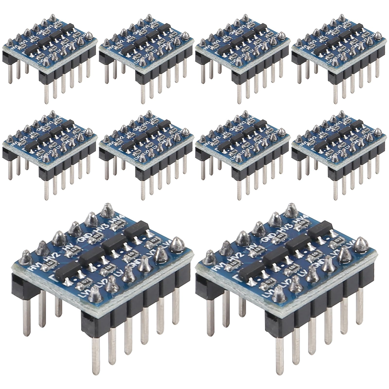 AITIAO 10pcs 4 Channels IIC I2C Logic Level Converter Bi-Directional Module 3.3V to 5V Shifter for Raspberry Pi and Microcontrollers