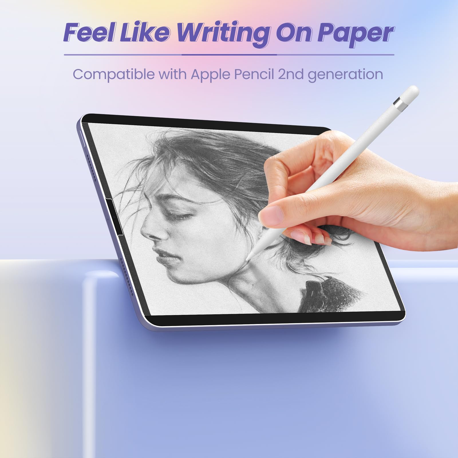 MoKo MoKo Magnetic Paper Screen Protector for iPad Air 5th 4th Gen and iPad Pro 11 Inch Detachable Reusable Anti-Glare Easy Install Matte Film - View 5 of 7