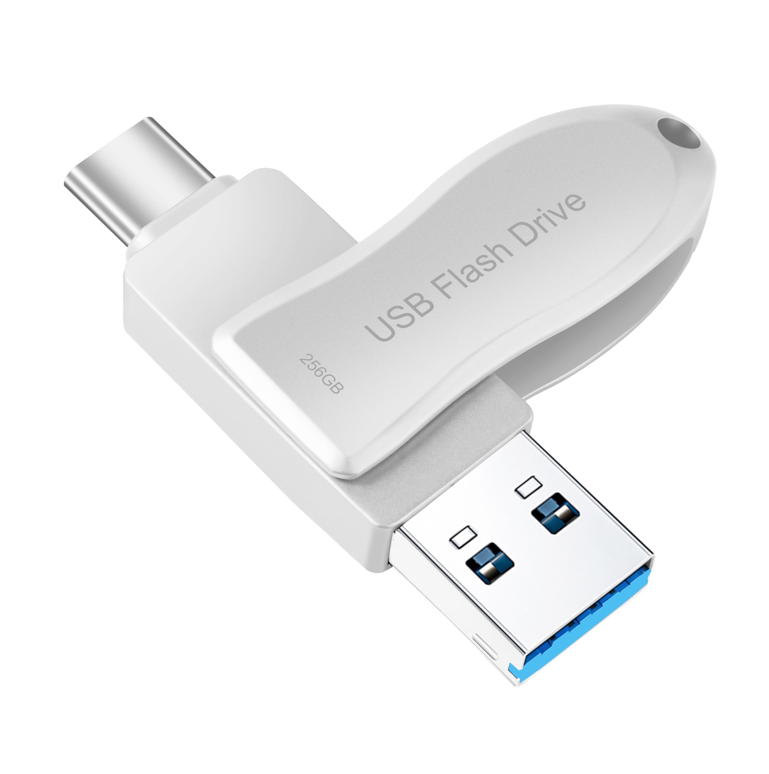 DEZOBYTE 256GB USB Flash Drive for Phone and Computer DEZOBYTE Silver Memory Stick Compatible with Android USB C and iPad Pro Photo Storage
