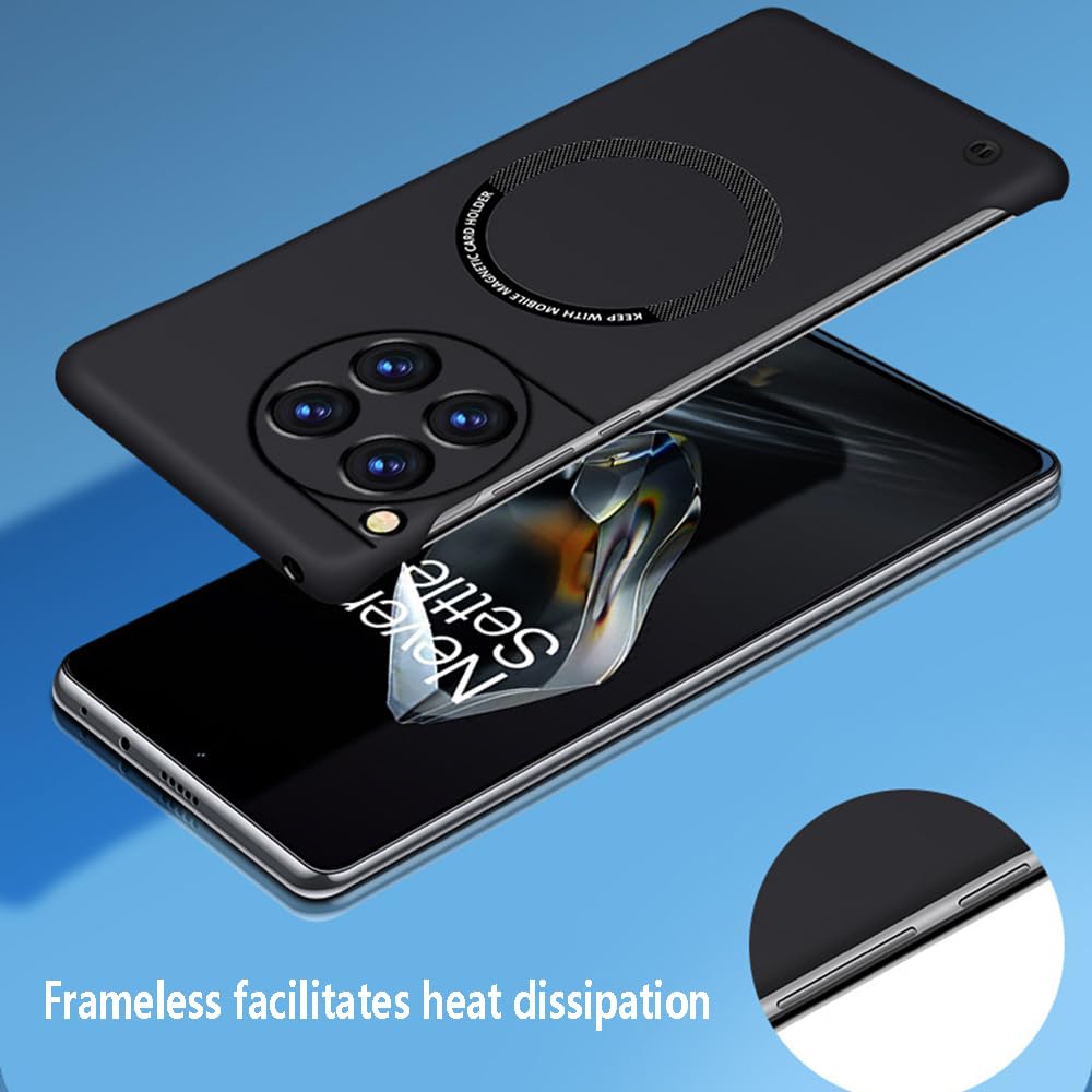 teroxa Teroxa Frameless Case for OnePlus 12 Compatible with MagSafe Ultrathin Slim Fit Matte PC Back Cover Black - View 4 of 7