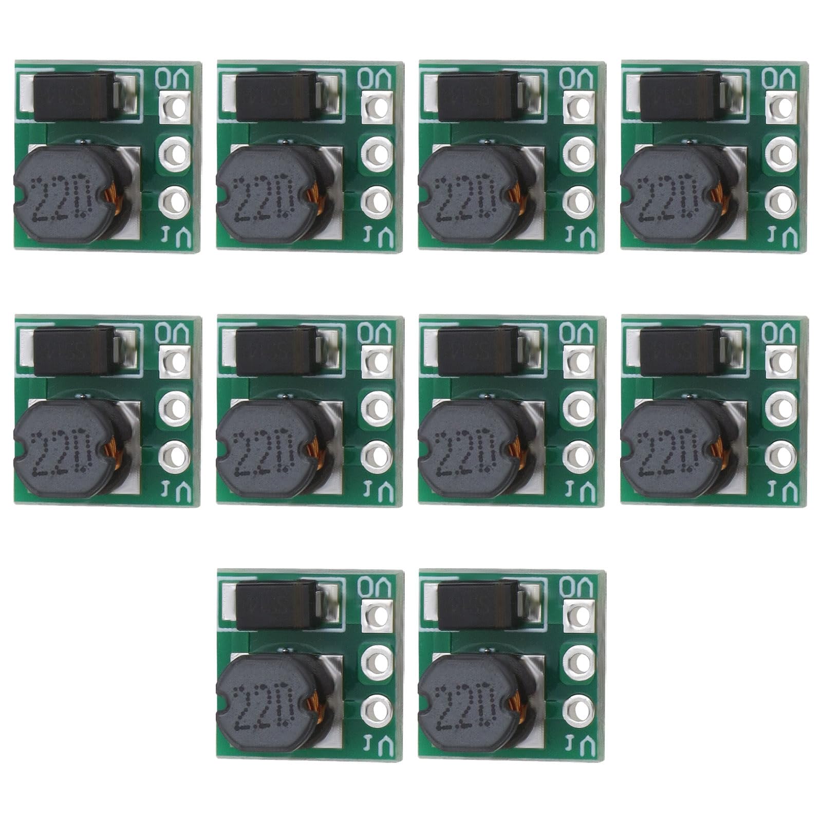 ECSiNG ECSiNG 10PCS DC-DC Step-Up Power Module 0.9-5V to 5V Voltage Boost Converter Board Compact Size Green
