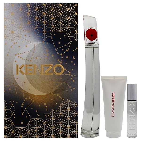 Kenzo Kenzo Flower for Women Gift Set - 3 Pc EDP Spray & Body Milk | Refillable Fragrance Collection