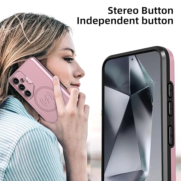 LCSMFKJ Galaxy S24 5G Phone Case with Camera Lens Protector and Kickstand Military Grade Shockproof Cover for Women Men 6.2 inch Rose Gold - View 8 of 8