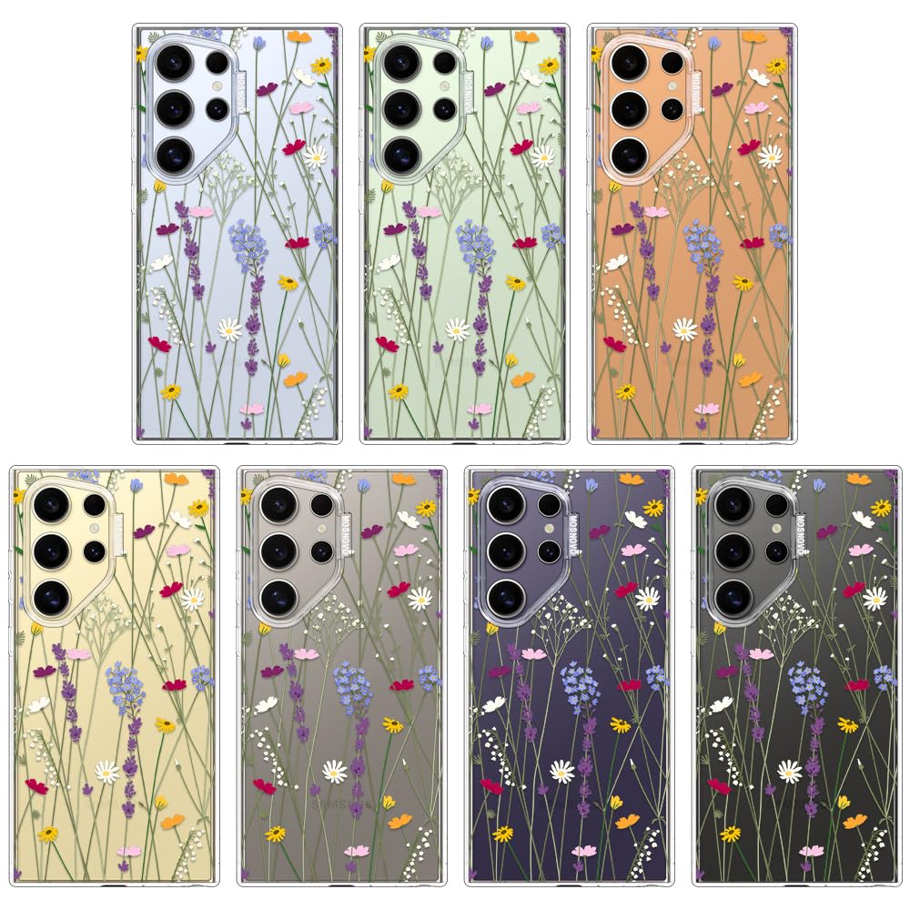 MOSNOVO MOSNOVO Clear TPU Bumper Case for Samsung Galaxy S24 Ultra with Military-Grade Drop Protection and Floral Garden Design - View 3 of 6