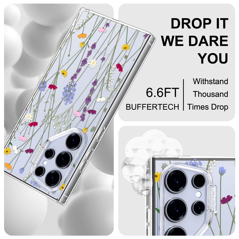MOSNOVO MOSNOVO Clear TPU Bumper Case for Samsung Galaxy S24 Ultra with Military-Grade Drop Protection and Floral Garden Design - View 5 of 6