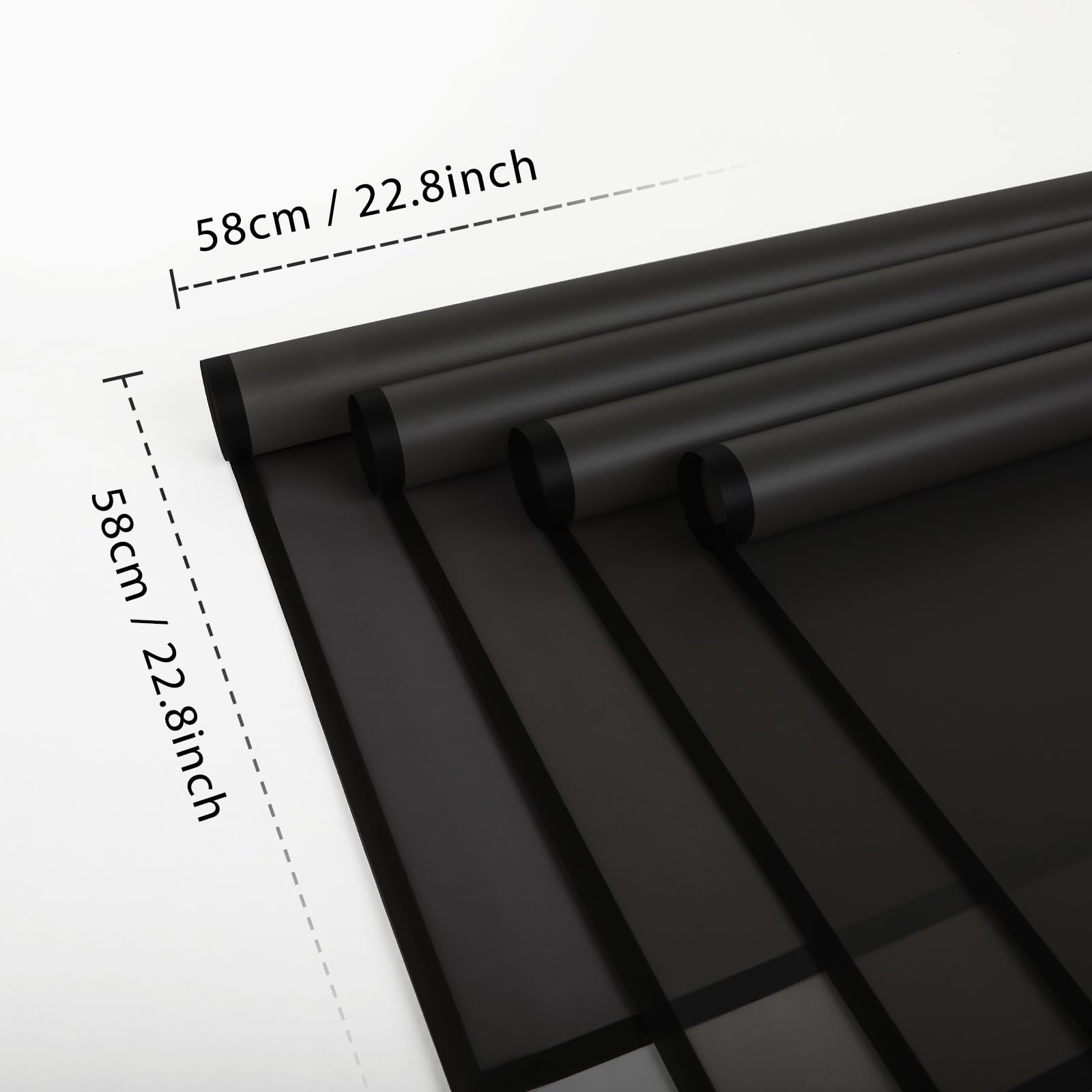 NESCCI NESCCI 20 Sheet Waterproof Flower Wrapping Paper Translucent Black for Floral Bouquets Wedding Birthday Gift DIY Supplies - View 2 of 6