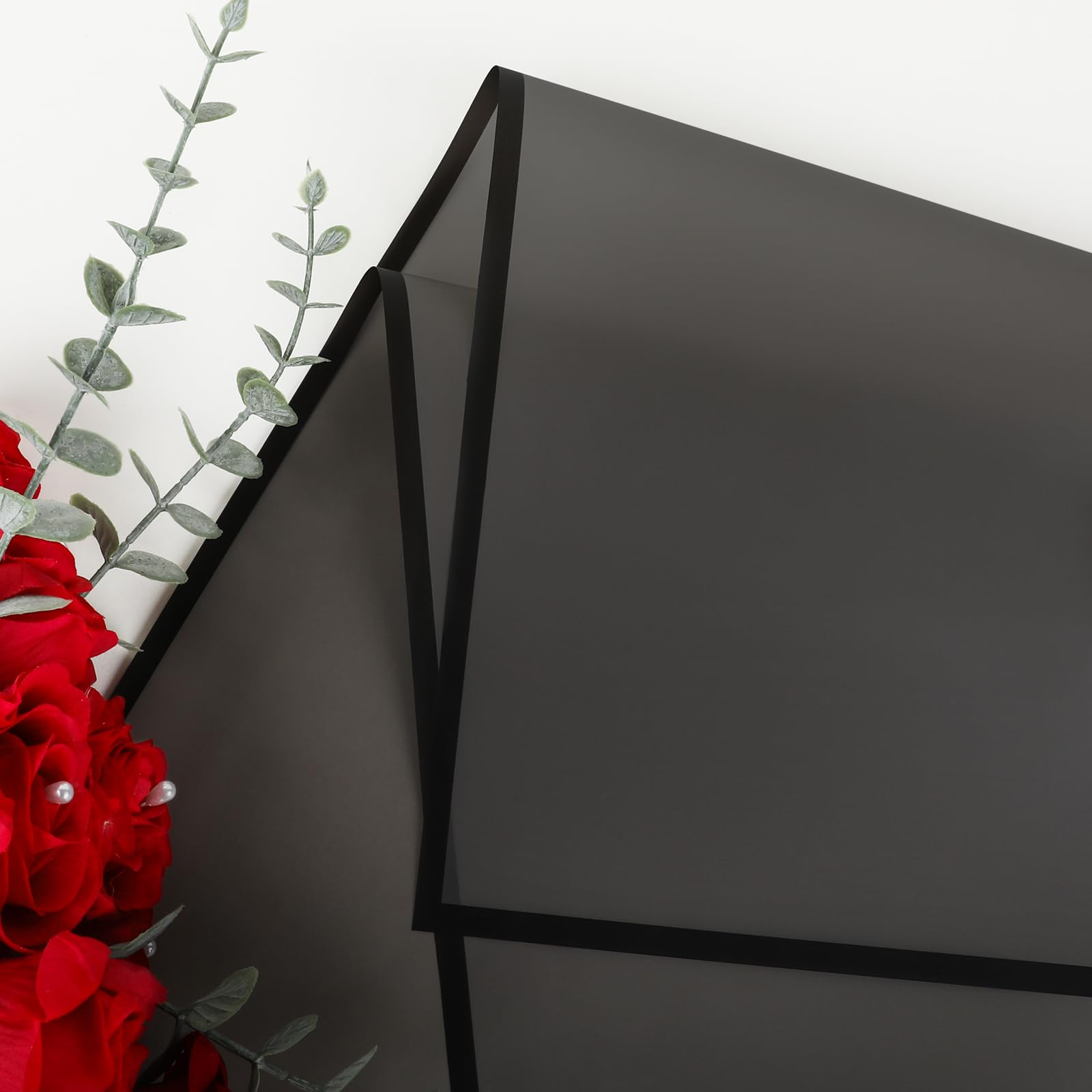 NESCCI NESCCI 20 Sheet Waterproof Flower Wrapping Paper Translucent Black for Floral Bouquets Wedding Birthday Gift DIY Supplies - View 3 of 6