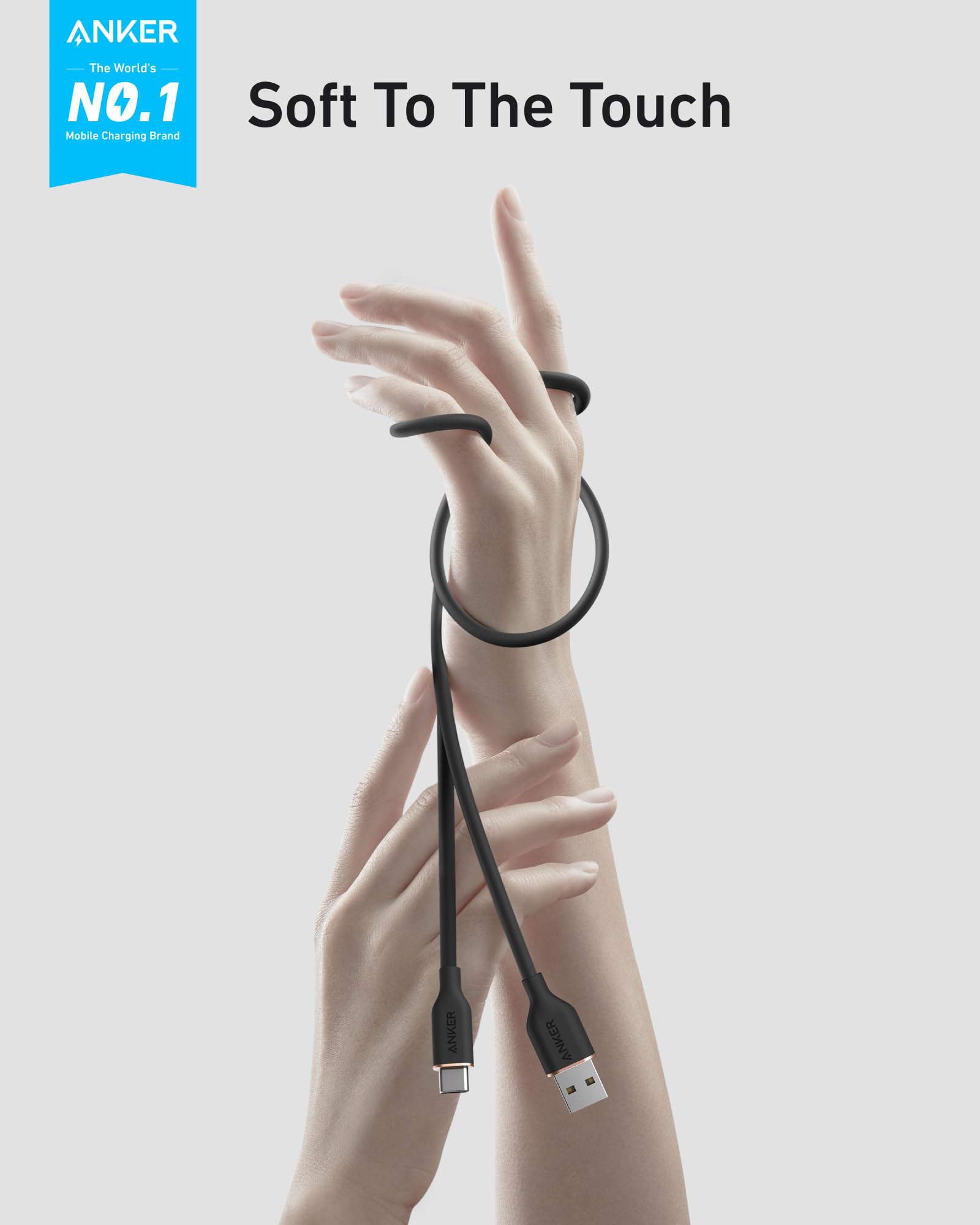 Anker Anker Carplay Cable for iPhone 15 16 Pro Max Plus USB A to C Charger Cord for Samsung S23 S22 3FT 2Pack Black - View 2 of 7