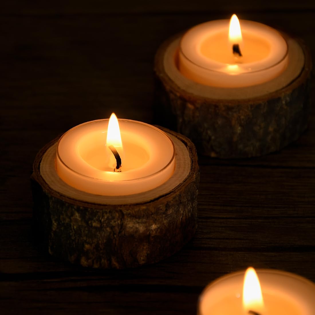 DEYBBY Natural Beeswax Tealights Set of 10 Handmade Candles 4 Hour Burn Time Clear Cup White Raw - View 6 of 9