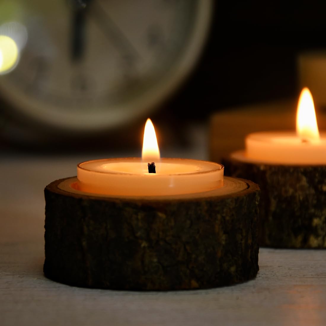 DEYBBY Natural Beeswax Tealights Set of 10 Handmade Candles 4 Hour Burn Time Clear Cup White Raw - View 7 of 9