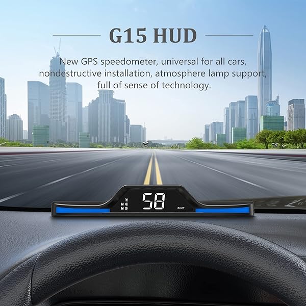 Liiiyuan Liiiyuan G15 Heads Up Display Digital GPS Speedometer with Fatigue Driving Alarm and Speed Alarm USB Plug and Play for All Cars - View 4 of 11