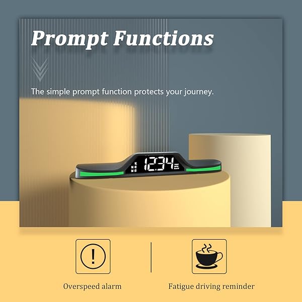 Liiiyuan Liiiyuan G15 Heads Up Display Digital GPS Speedometer with Fatigue Driving Alarm and Speed Alarm USB Plug and Play for All Cars - View 6 of 11